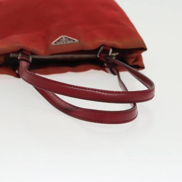 PRADA Hand Bag Nylon Red Silver Auth 95372 - Picture 7 of 16
